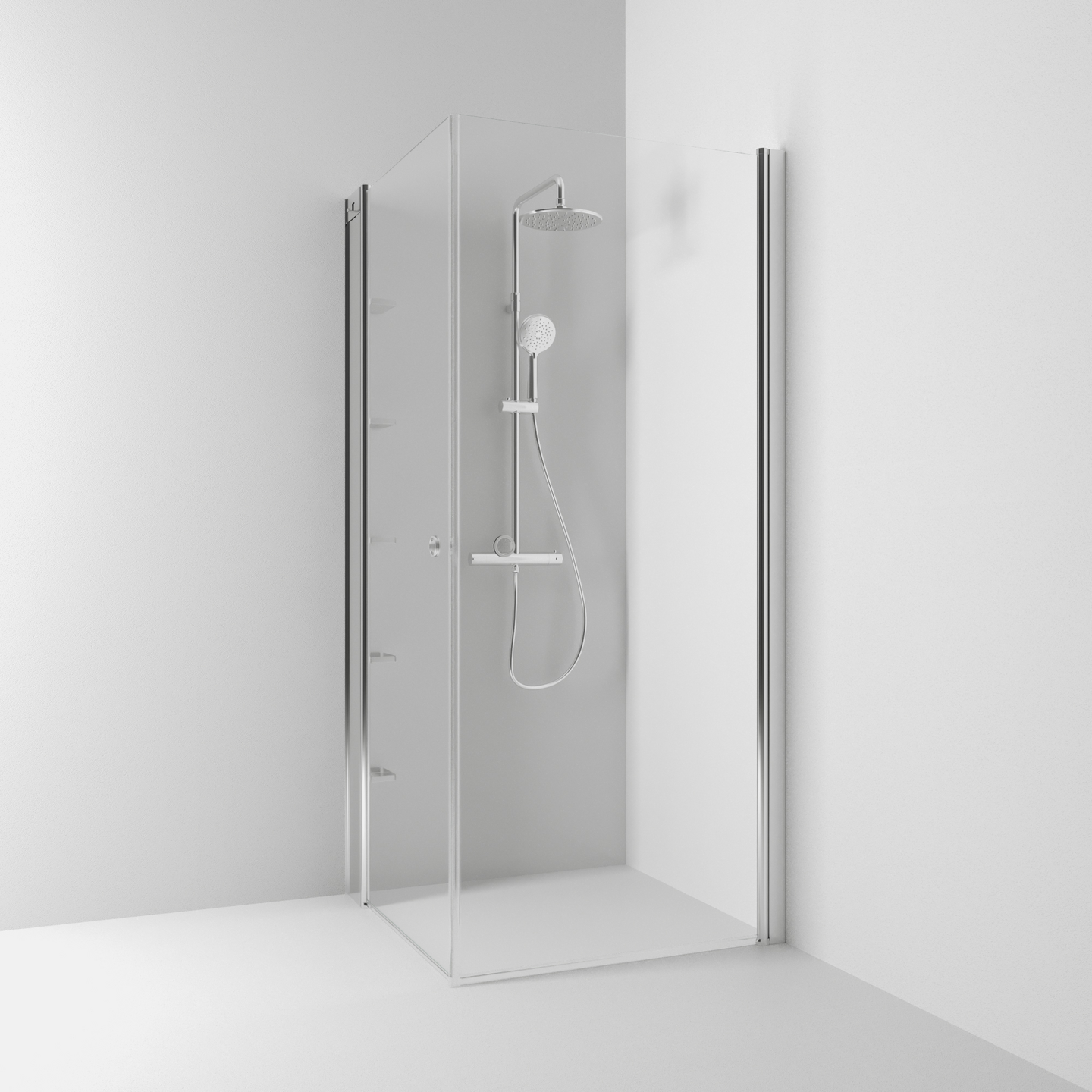 HÖRNDUSCH SVEDBERGS SKOGA RAK ALU BLANK KLAR INTHT 70X198X90CM