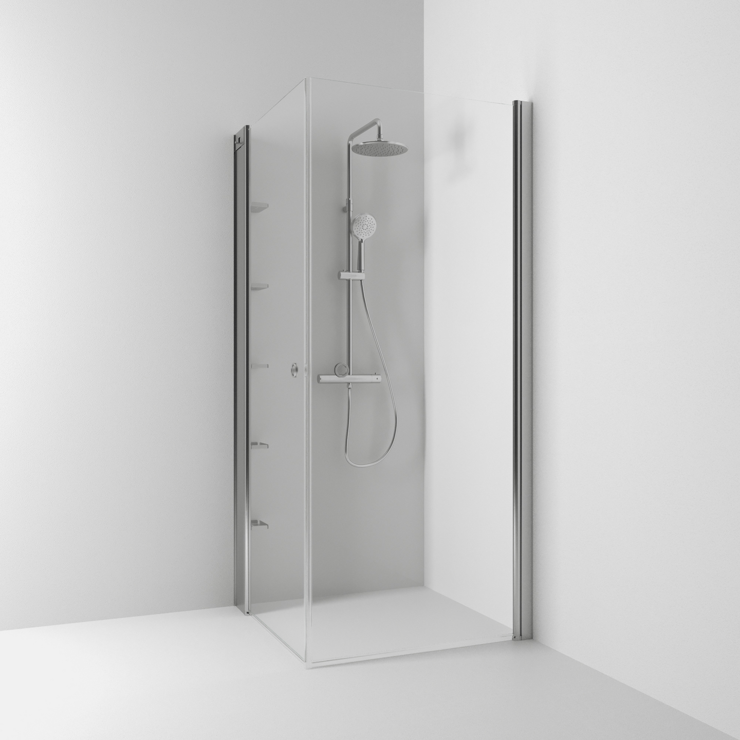 HÖRNDUSCH SVEDBERGS SKOGA RAK ALU MATT KLAR INTHT 90X198X100CM