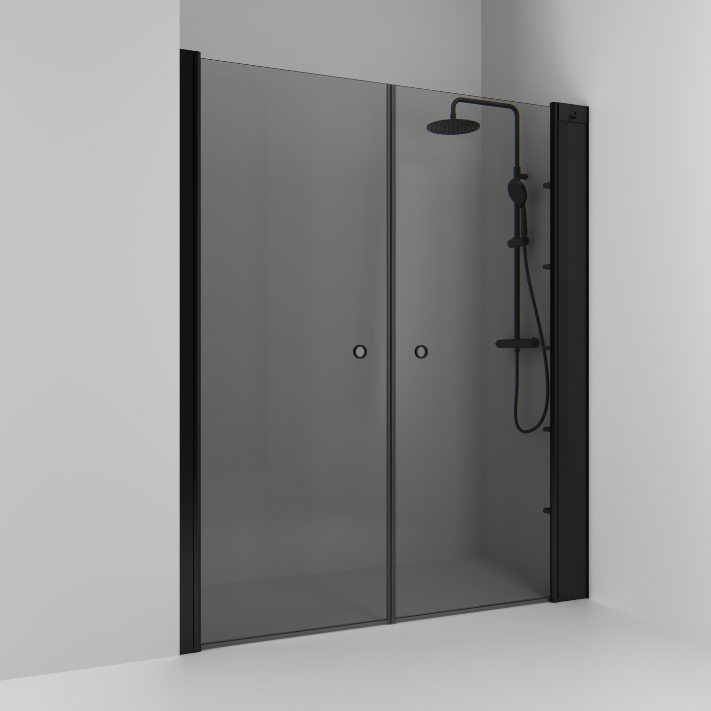 NISCHDUSCH SVEDBERGS SKOGA RAK SVART MAT RÖK DUBBEL INTHT 138X198X3CM