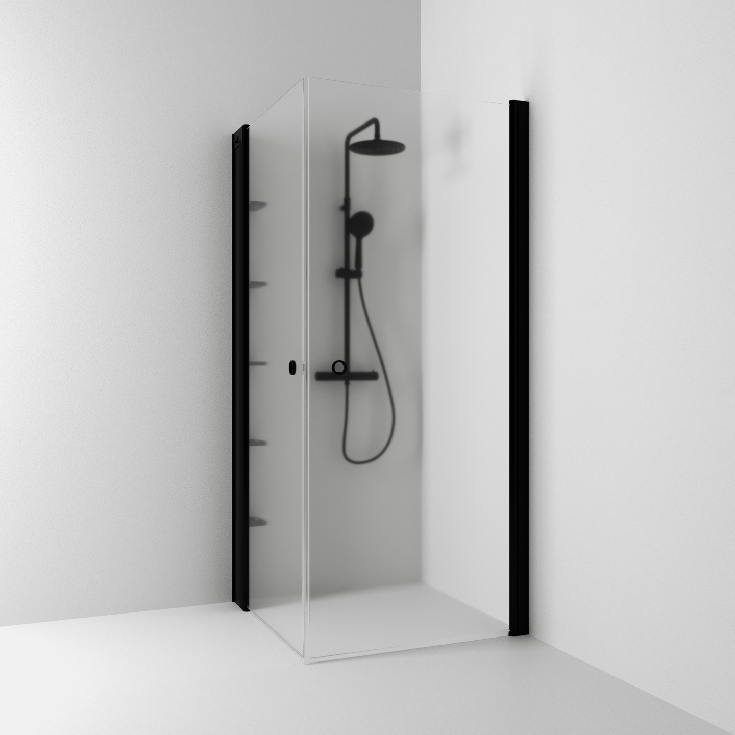 HÖRNDUSCH SVEDBERGS SKOGA RAK SVART MATT FROST INTHT 80X198X90CM