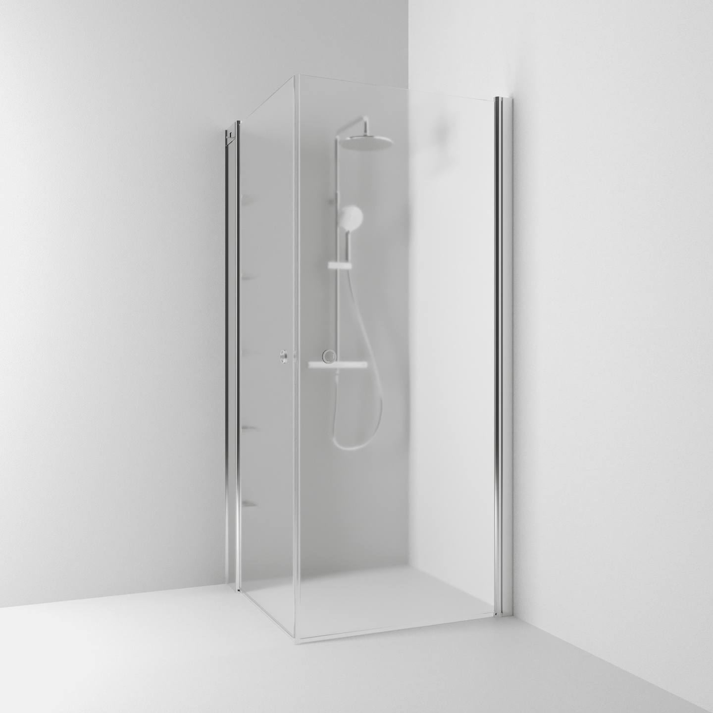 HÖRNDUSCH SVEDBERGS SKOGA RAK ALU BLANK FROST INTHT 90X198X90CM