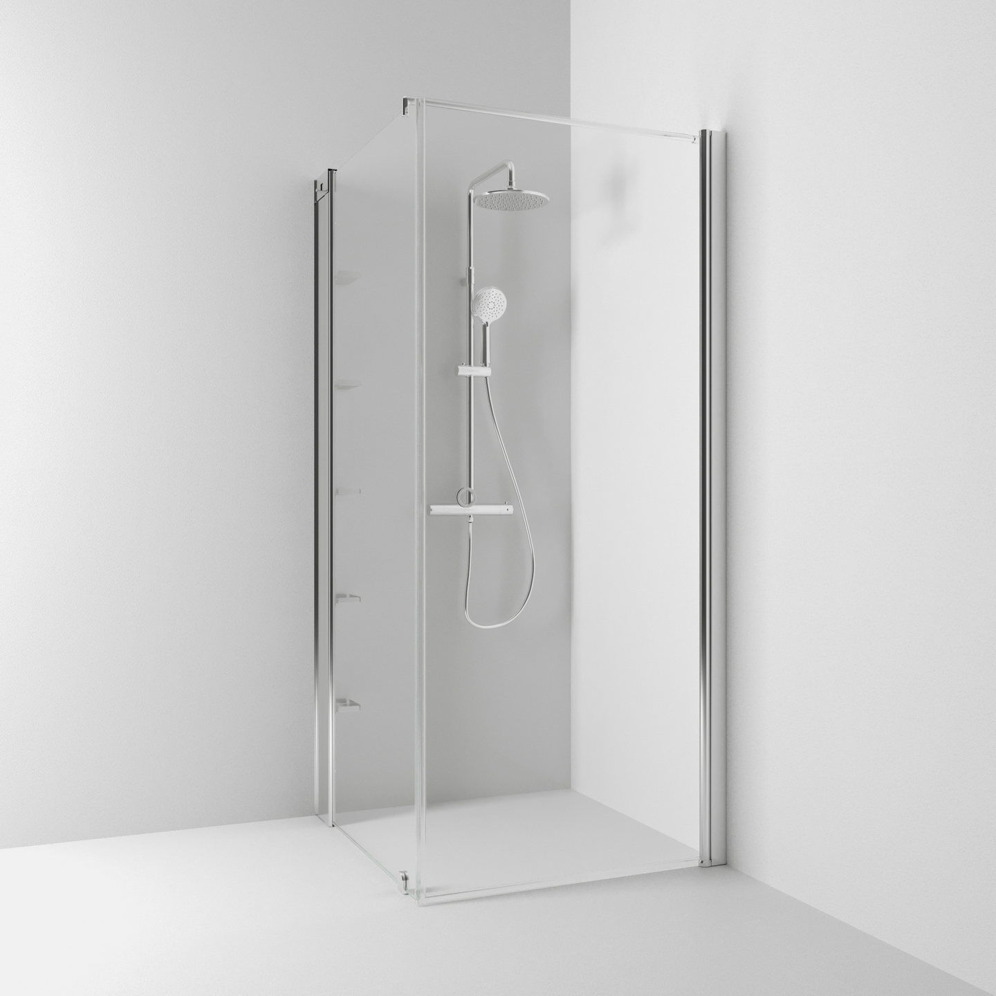 HÖRNDUSCH SVEDBERGS SKOGA RAK/FAST ALU BLANK KLAR INTHT 100X198X83CM