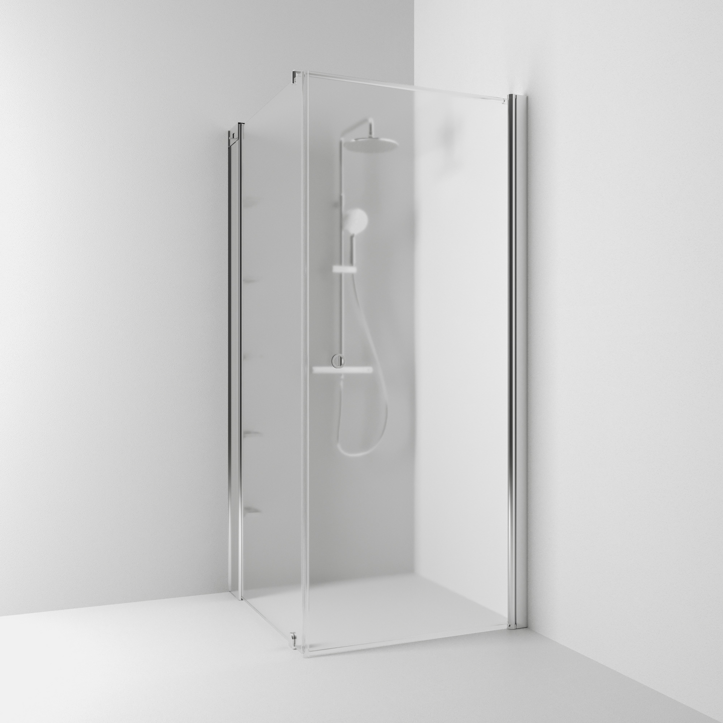 HÖRNDUSCH SVEDBERGS SKOGA RAK/FAST ALU BLANK FROST INTHT 70X198X73CM