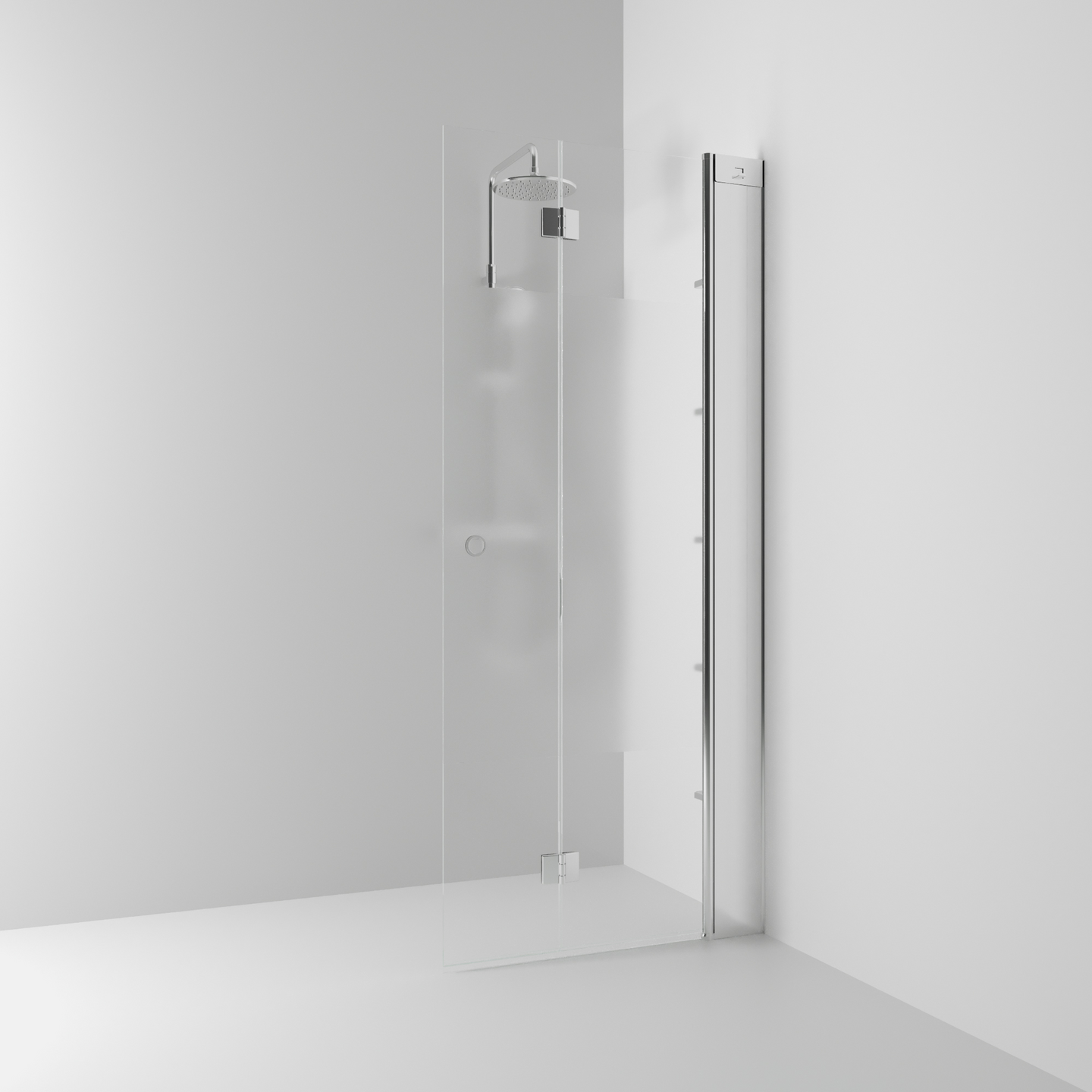 SKÄRMVÄGG SVEDBERGS SKOGA VIK ALU BLANK HALVFROST INTHT 66,3X3X198CM