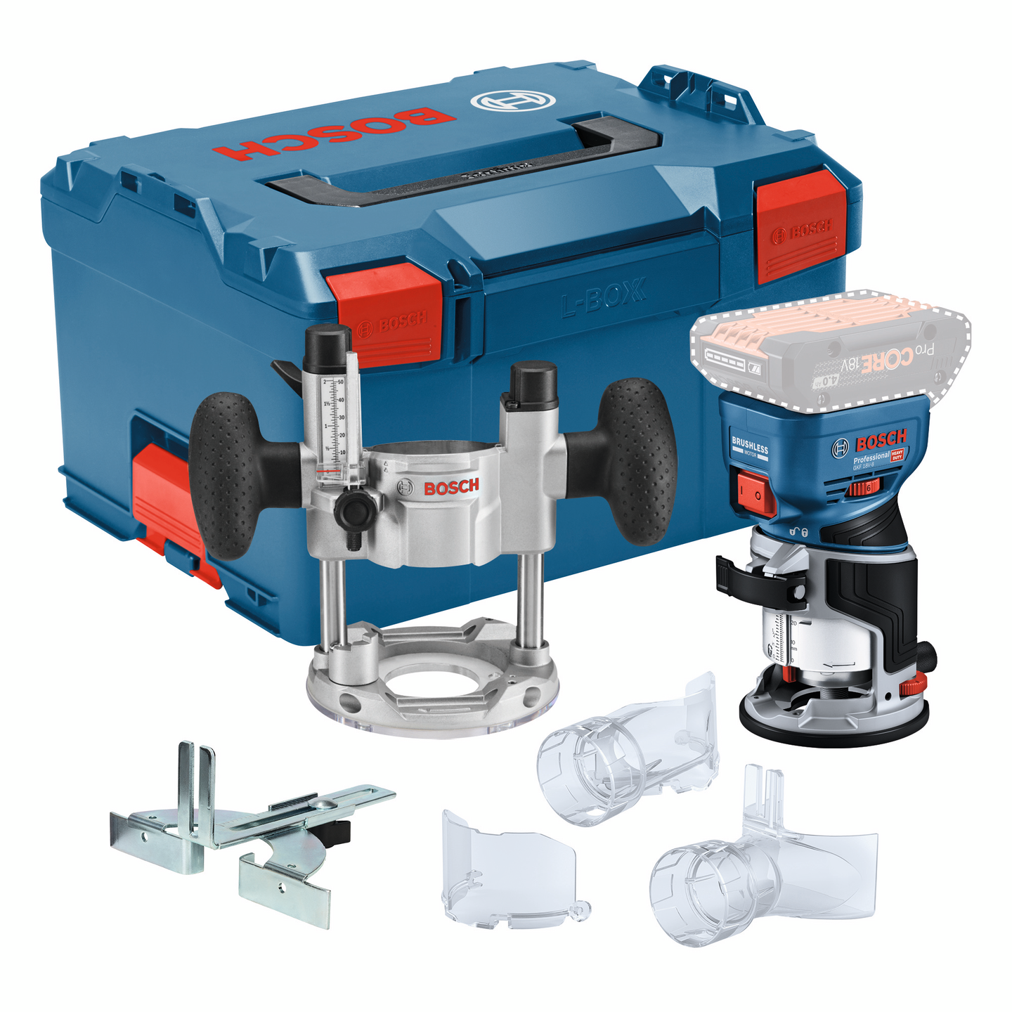 Akkuyläjyrsin Bosch GKF 18V-8 Solo TE 600 L-Boxx