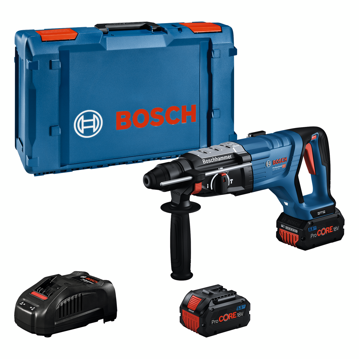 Akkuporavasara Bosch GBH 18V-28 D 2x5,5Ah XL-Boxx