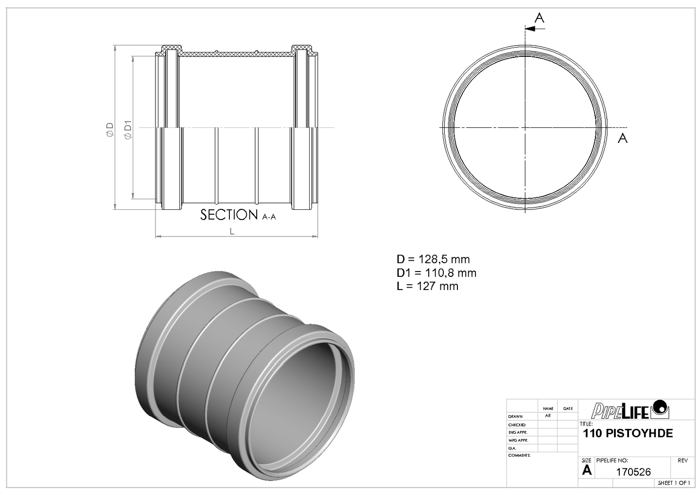 Ht Pistoyhde Pipelife 110 Pp