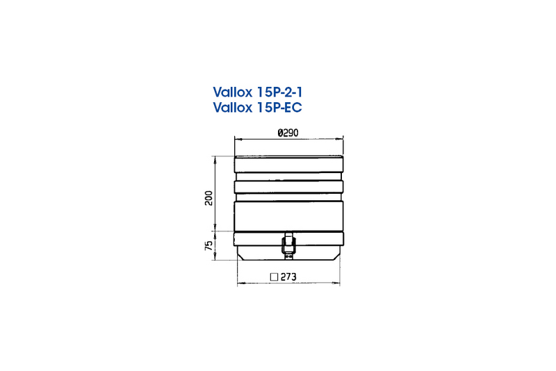 Huippuimuri Vallox 15P-ECH 1-vaiheinen huoltokytkimellä