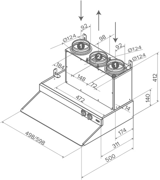 Talotuuletin Vallox TTXP EC 500 valkoinen
