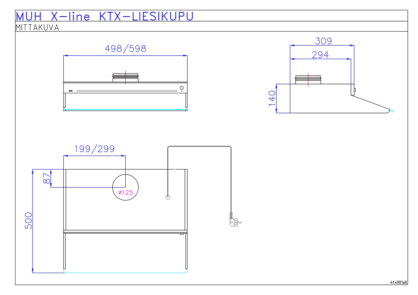 Liesikupu Vallox KTX 500 valkoinen