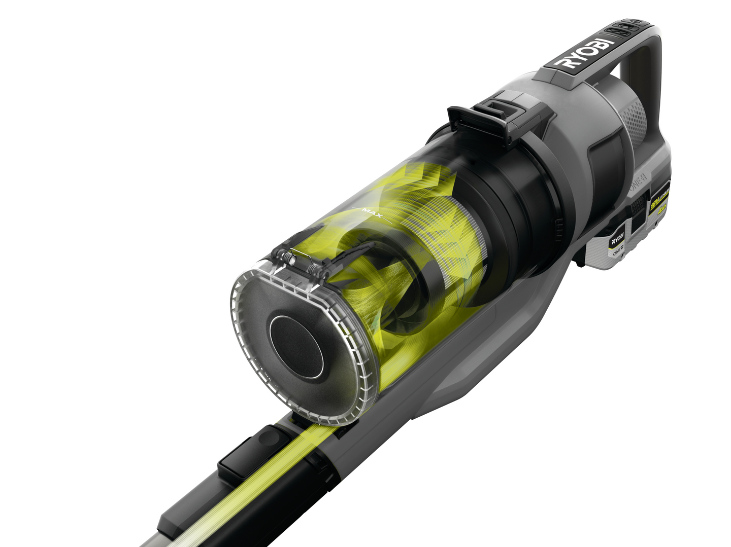 Varsi-imuri Ryobi RSVS18BL-0 18V ONE+ hiiliharjaton moottori ei akkua mukana