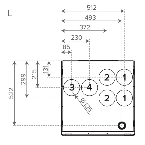 Kattoasennuslevy Vallox 125a L