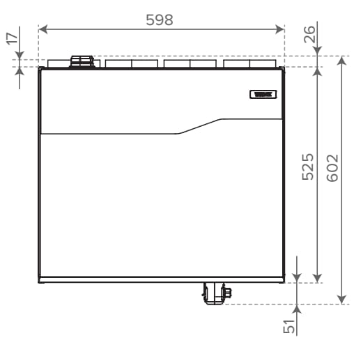 Kattoasennuslevy Vallox 125f R