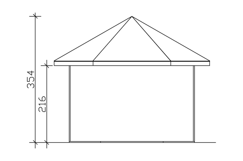 Huvimaja Almelo maalattu punainen 7,8m²