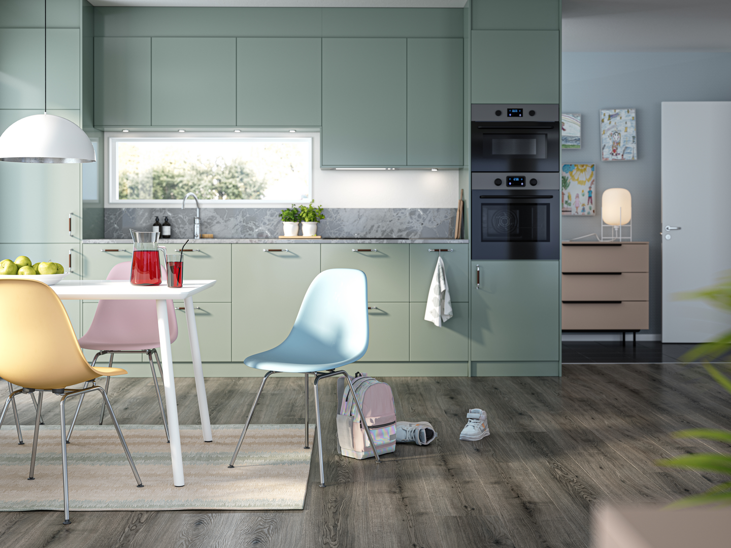 Rigid Core SPC-kivikomposiittilattia Bjelin Canton Smoked Grey 5G Dry