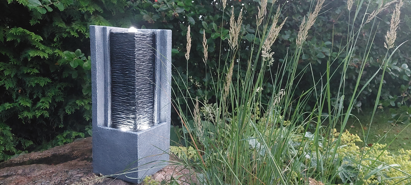 Suihkulähde Cello Aalto 60cm aurinkopaneeli + akku