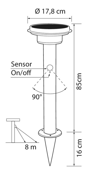 Pollarivalaisin Airam Arette Solar ruostumaton teräs