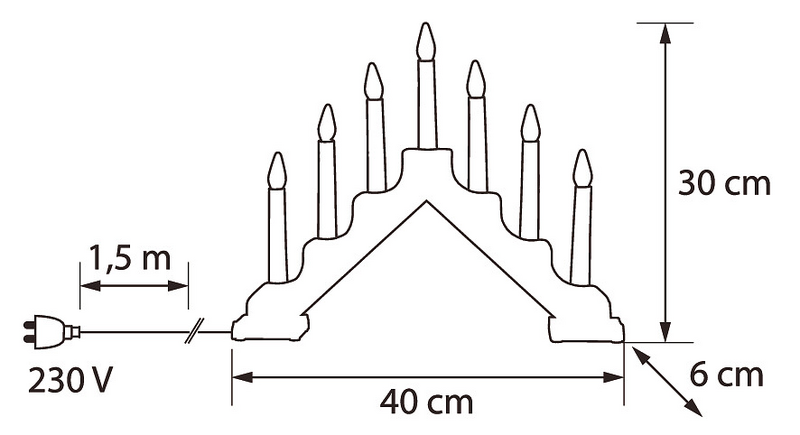A-kynttelikkö Airam Aina 7-os. Harmaa