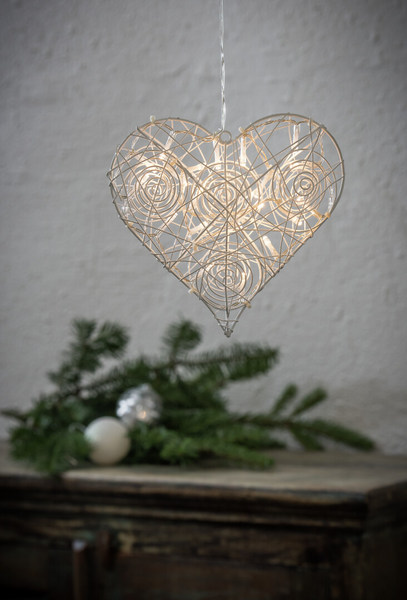 Sydän Airam Edith valkoinen metalli