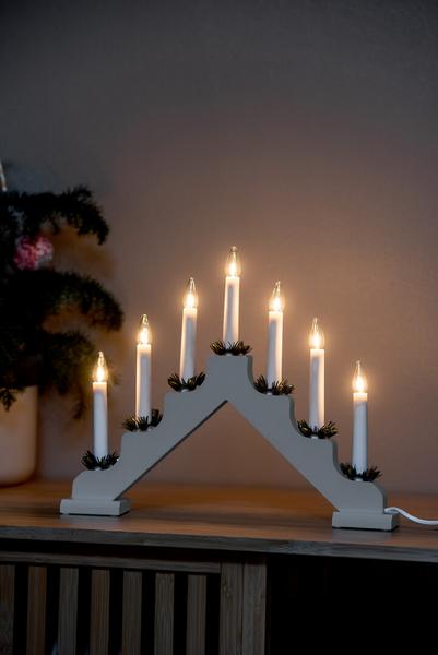 A-kynttelikkö Airam Aina 7-os. Harmaa