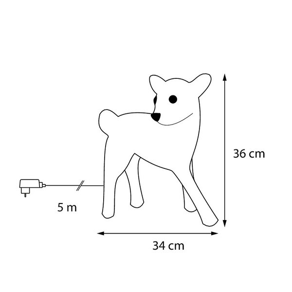 Led-eläinkoriste Airam bambi 34x36cm