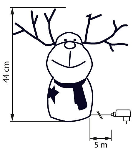 Koristehahmo Airam poro Urho 44cm 40 lediä IP44