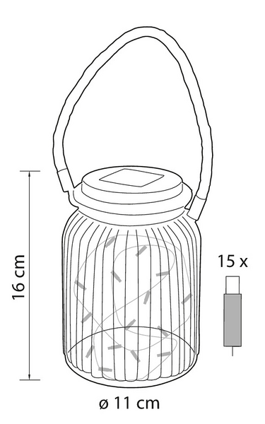 Lasipurkki Airam ludo Solar 16cm ø11cm