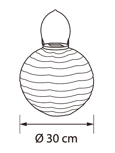 Riippulyhty Airam Havanna solar Ø 30cm valkoinen