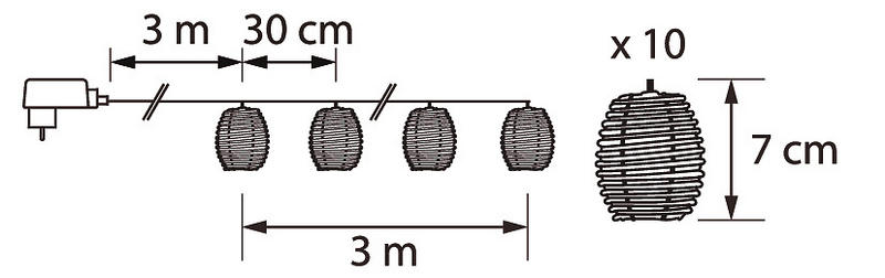 Rottinkikyhtysarja Airam Santorini ruskea
