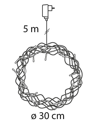 Kranssi Airam Merlin 30cm musta led IP20