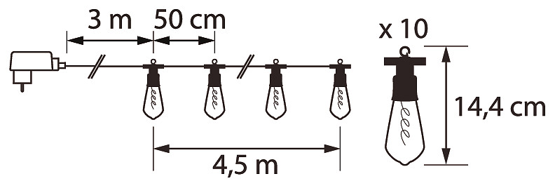Valosarja Airam Tangent 10 led IP44