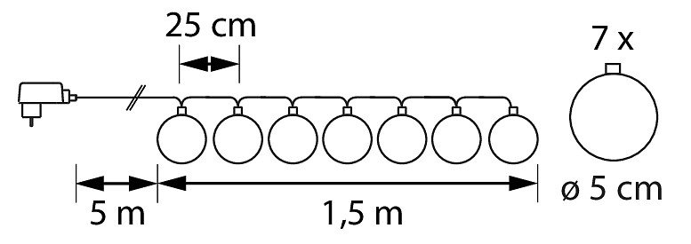 Lasipallosarja Airam Tiffany 7 lediä IP20