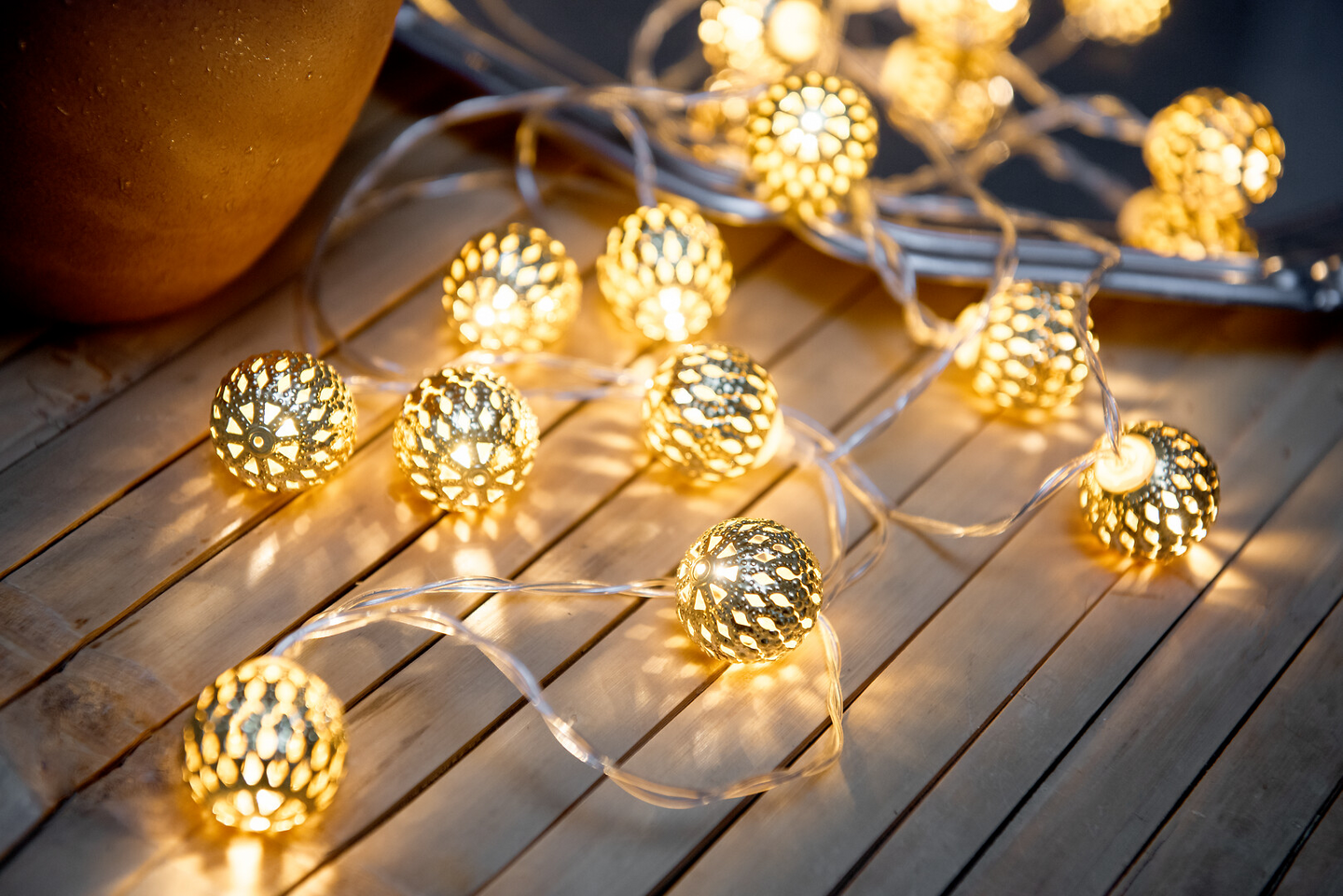 Metallipallosarja Airam Elsa 20 led kulta