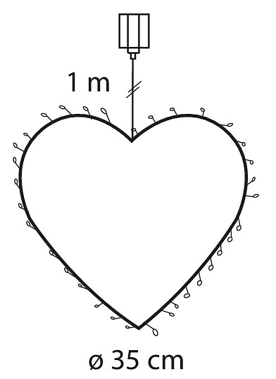 Valokoriste Airam sydän Elisa 40 lediä 35cm IP20