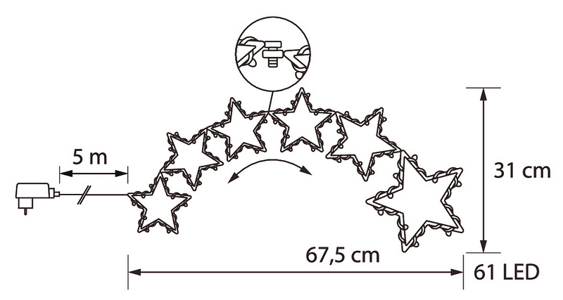 Metallitähti Airam Orion 61 led IP44