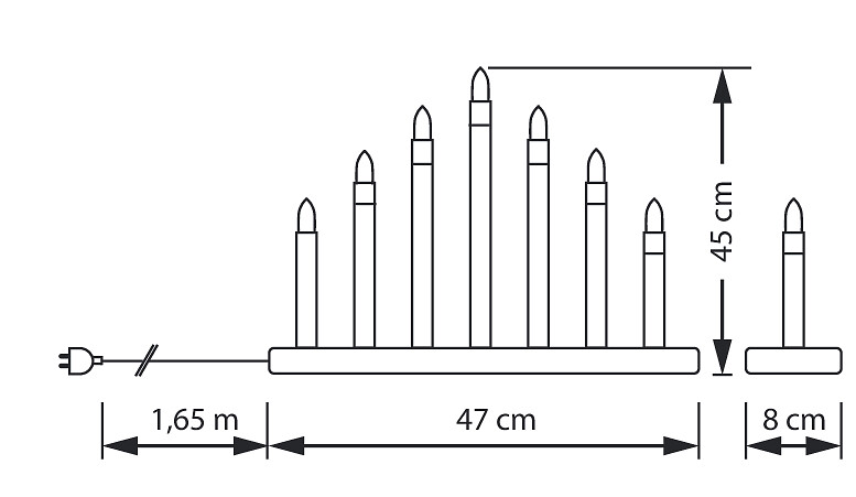 Kynttelikkö Airam Mila 7-osainen valkoinen