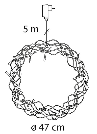 Kranssi Airam Merlin 50cm musta led IP20