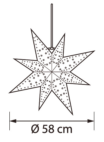 Paperitähti Airam Kaamos 58 cm, valkoinen