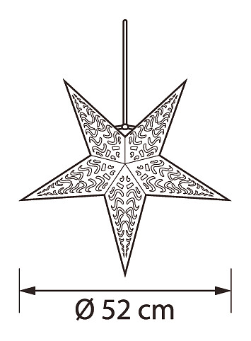 Paperitähti Airam Pallas 52cm valkoinen