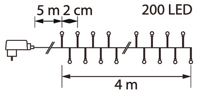 Valosarja Airam Pepino 200 led värimix
