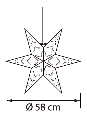 Paperitähti Airam Ruska 58cm valkoinen