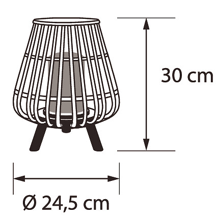 Pöytälyhty Airam Sorrento bambu 30cm paristokäyttöinen