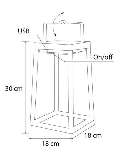 Solarlyhty Airam Oasis 3000K USB-ladattava