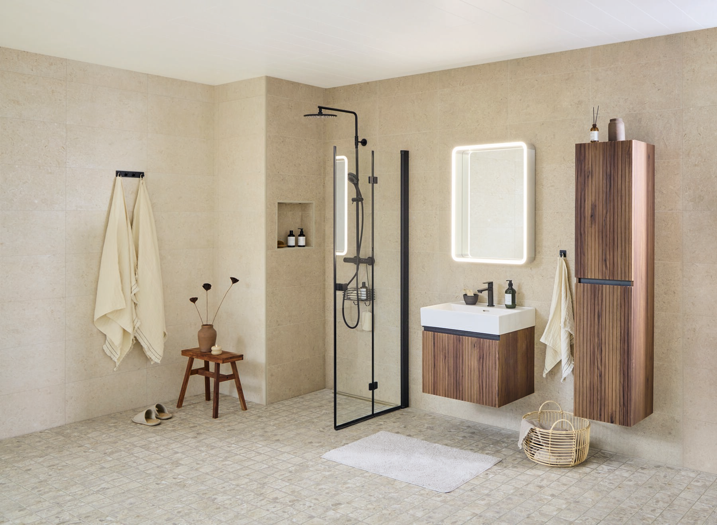 Lattialaatta Caràcter 10x10 Mix beige 0,96m²