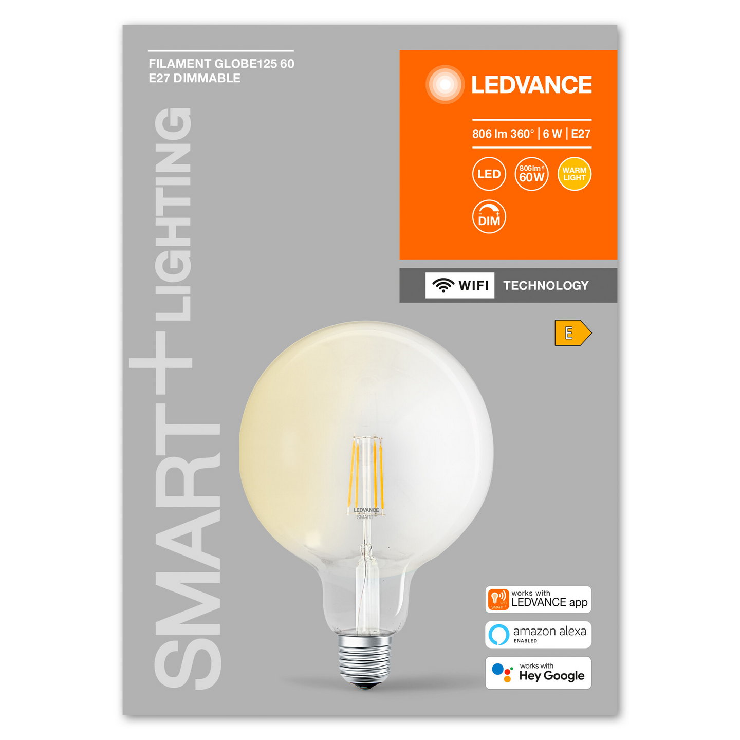 Led sisustuslamppu LEDVANCE SMART+ Wifi 806lm dim E27 kirkkaalla kuvulla