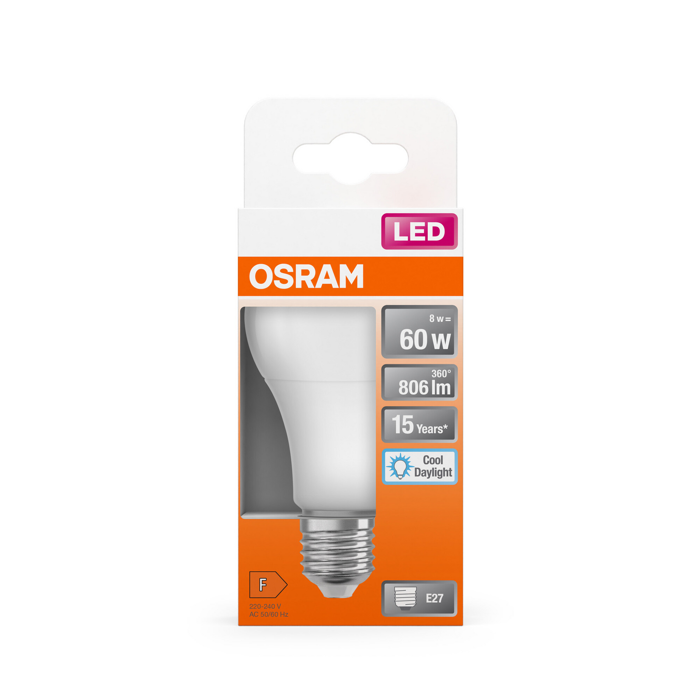 Led-vakiolamppu OSRAM Star 806lm 865 E27 himmeä