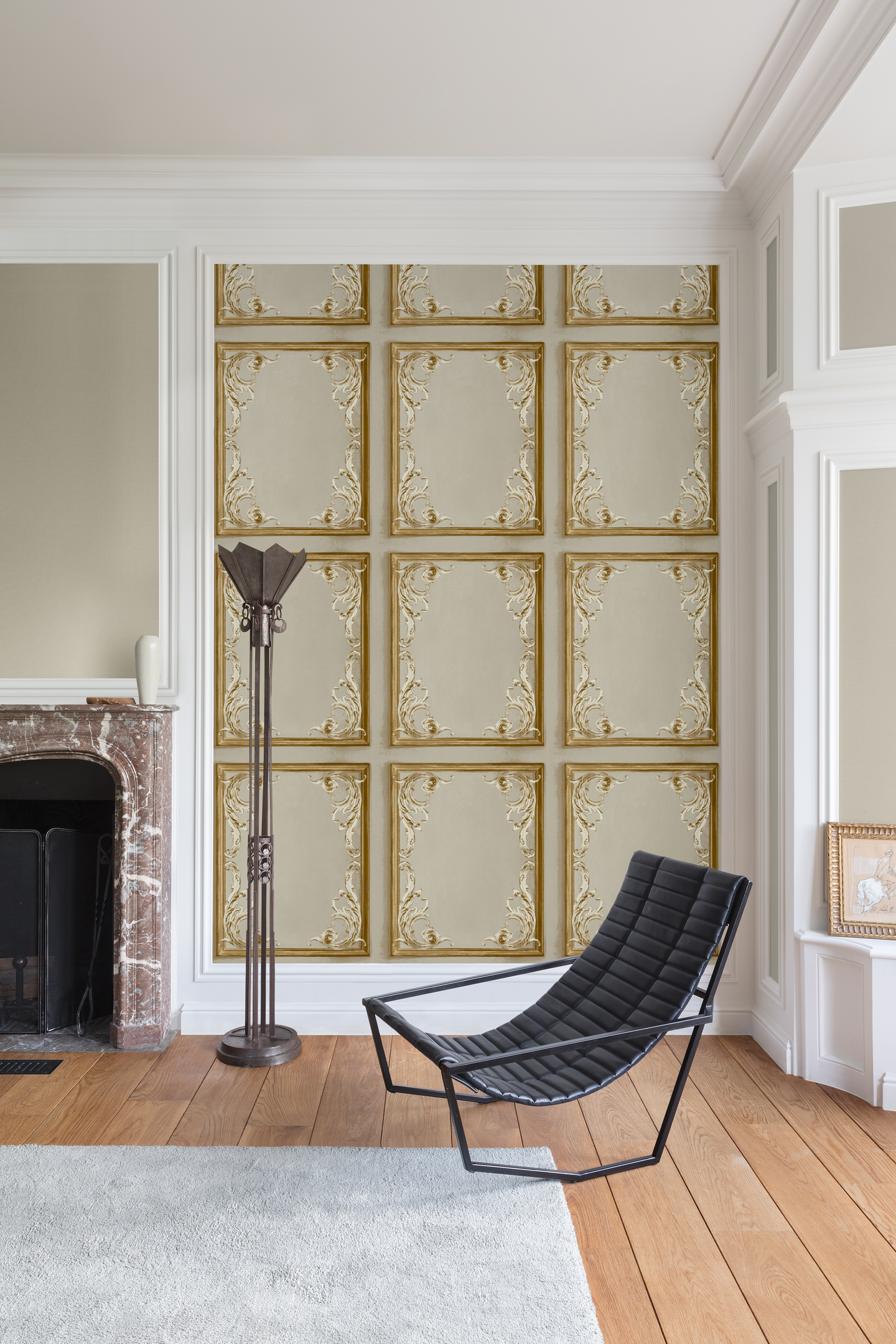 Vinyylitapetti Grandeco Icon IC1103 Rococo Panel 10,05m