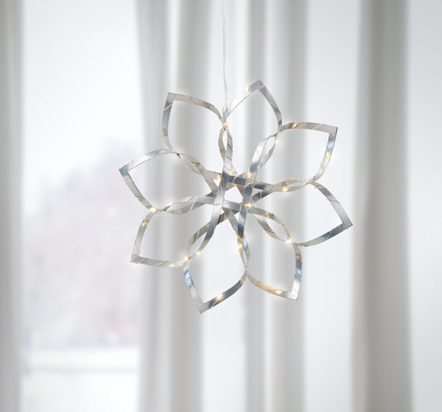 Led-koriste Airam Vuokko 25,5x6,5cm hopea