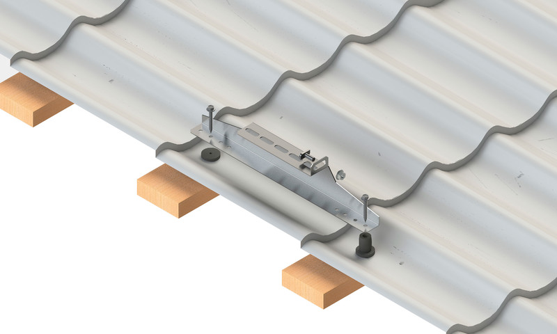 PV-kattokiinnike Orima Easy Rail tiilikuvioinen peltikatto