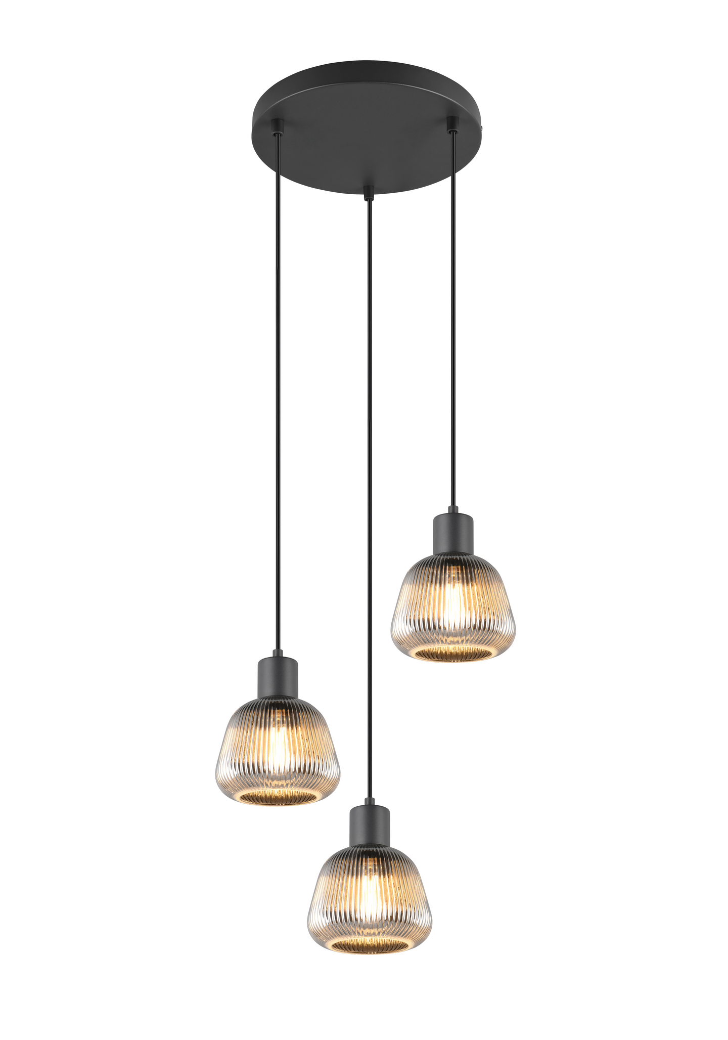 Riippuvalaisin TRIO Tarifa E27 3-osainen mattamusta